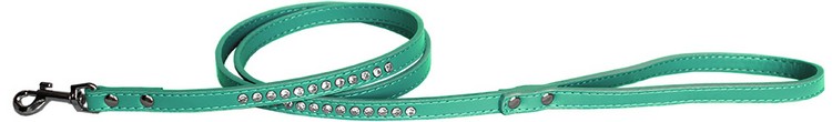 Clear jewel pet leash 1/2" wide x 4' long Aqua